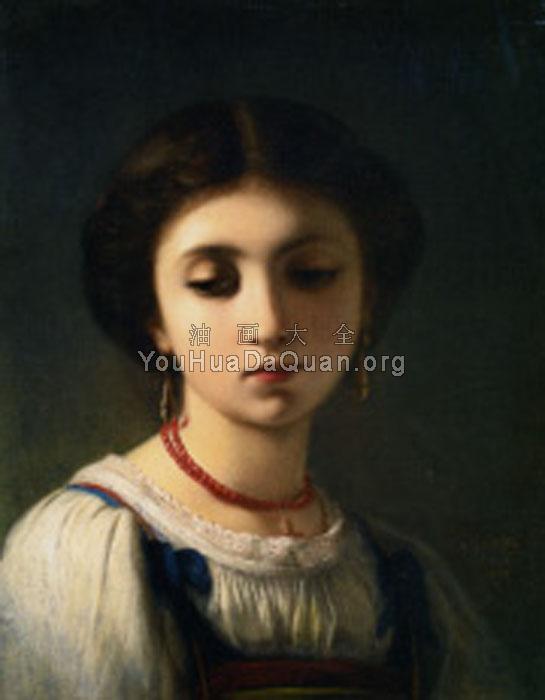 Portrait of a Young Italian Girl - 查尔斯·扎卡里·兰德勒
